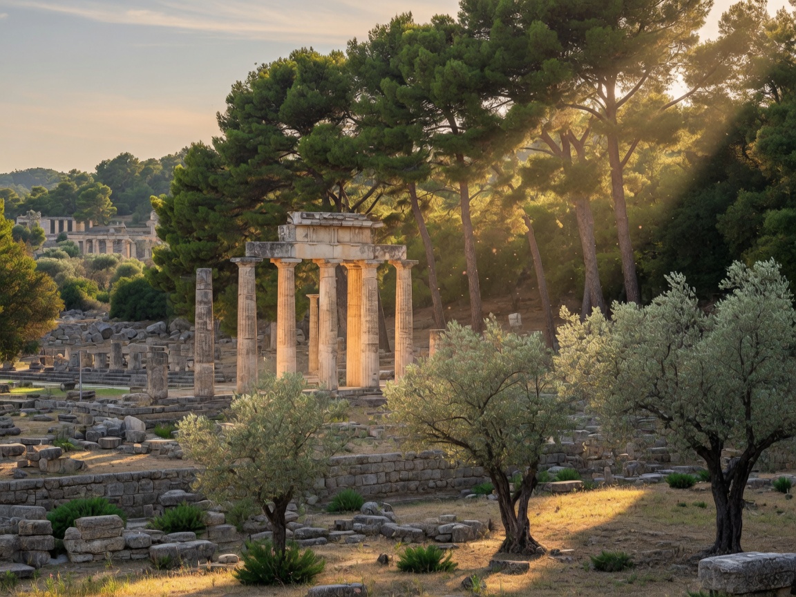 Imagine · Olympia among pines & olives