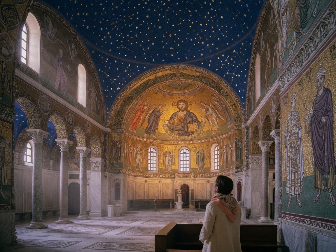 Imagine · San Vitale mosaic glow